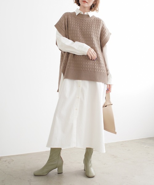 AmiAmi（アミアミ）の「スクエアトゥストレッチショートブーツ（ブーツ・レディース・ベージュ/ブラック/アイボリー/オリーブ・L/LL/M/S）」の7枚目の写真