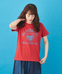 CUBE SUGAR | OE天竺 ピグメント染 ダメージ加工 プリントＴシャツ(Tシャツ/カットソー)