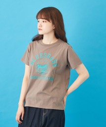 CUBE SUGAR（キューブシュガー）の「OE天竺 ピグメント染 ダメージ加工 プリントＴシャツ（Tシャツ/カットソー）」