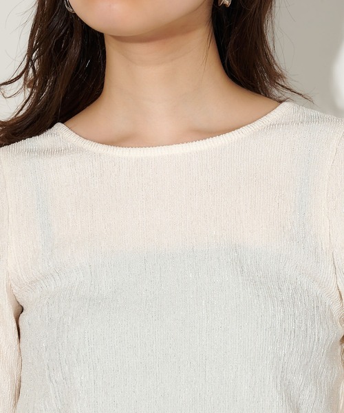 natural couture(ナチュラルクチュール)の「きらっと素材シンプルトップス(Tシャツ/カットソー・レディース・ブラック/オフホワイト/ライトベージュ・FREE)」の20枚目の写真