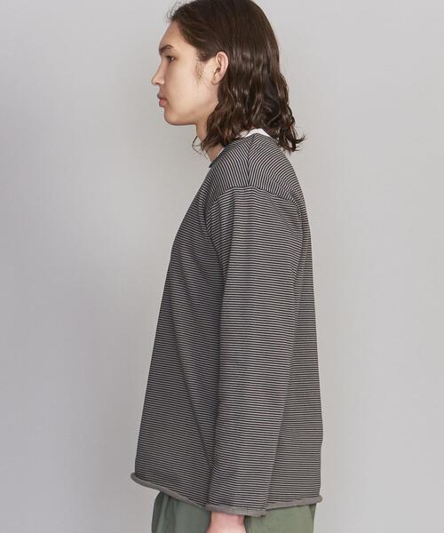 BEAUTY&YOUTH UNITED ARROWS（ビューティーアンドユースユナイテッドアローズ）の「BY カットオフ ミジンボーダー カットソー（Tシャツ/カットソー・メンズ・ネイビー/ベージュ/ダークグレー・SMALL/MEDIUM/LARGE/X-LARGE）」の8枚目の写真