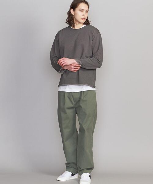 BEAUTY&YOUTH UNITED ARROWS（ビューティーアンドユースユナイテッドアローズ）の「BY カットオフ ミジンボーダー カットソー（Tシャツ/カットソー・メンズ・ネイビー/ベージュ/ダークグレー・SMALL/MEDIUM/LARGE/X-LARGE）」の4枚目の写真