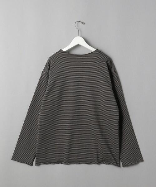 BEAUTY&YOUTH UNITED ARROWS（ビューティーアンドユースユナイテッドアローズ）の「BY カットオフ ミジンボーダー カットソー（Tシャツ/カットソー・メンズ・ネイビー/ベージュ/ダークグレー・SMALL/MEDIUM/LARGE/X-LARGE）」の11枚目の写真