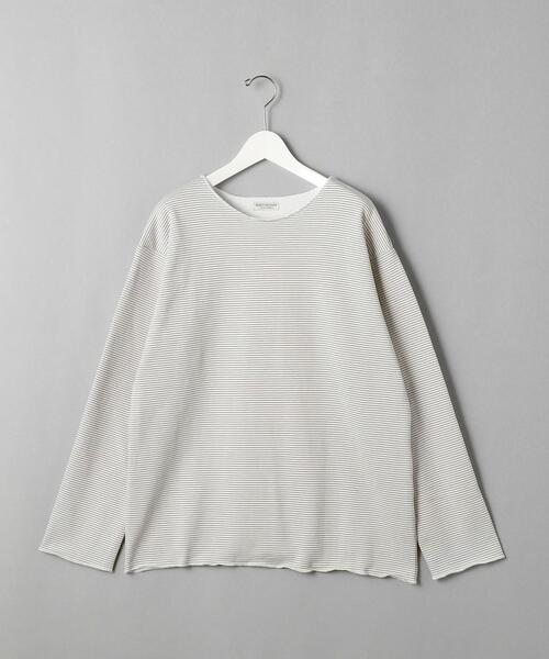 BEAUTY&YOUTH UNITED ARROWS（ビューティーアンドユースユナイテッドアローズ）の「BY カットオフ ミジンボーダー カットソー（Tシャツ/カットソー・メンズ・ネイビー/ベージュ/ダークグレー・SMALL/MEDIUM/LARGE/X-LARGE）」の18枚目の写真