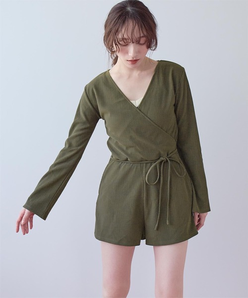 SEA DRESS(シードレス)の「カシュクールオールインワン/ラッシュガード/水着(ラッシュガード・レディース・ブラック/ピンク系その他/カーキ・L/S/M)」の7枚目の写真