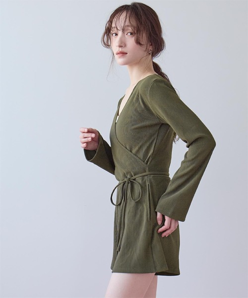 SEA DRESS(シードレス)の「カシュクールオールインワン/ラッシュガード/水着(ラッシュガード・レディース・ブラック/ピンク系その他/カーキ・L/S/M)」の9枚目の写真