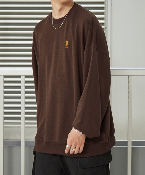 UNBIND スウェットポロ ブラウン×オフホワイト M セール】U.S. POLO ASSN. / ユーエスポロアッスン 別注 ビッグ