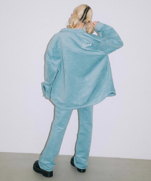 X-girl（エックスガール）の「FAUX SUEDE FLARE PANTS（その他パンツ・レディース・ブラック/ライトブルー/オレンジ・X-SMALL/SMALL/MEDIUM）」の7枚目の写真