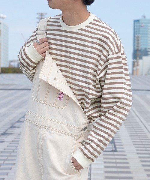 PairPair（ペアペア）の「ボーダーロンT(メンズ/リンクアイテム)（Tシャツ/カットソー・メンズ・ブルー/モカ/ブラック・FREE）」の16枚目の写真