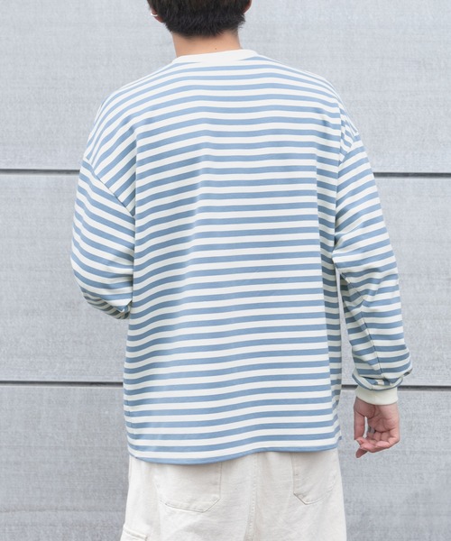 PairPair（ペアペア）の「ボーダーロンT(メンズ/リンクアイテム)（Tシャツ/カットソー・メンズ・ブルー/モカ/ブラック・FREE）」の17枚目の写真