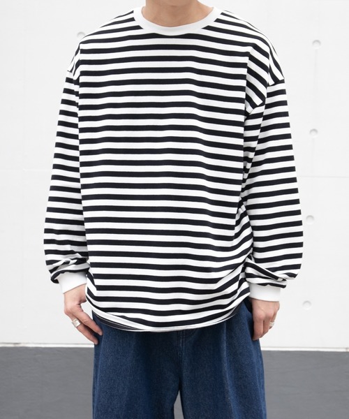 PairPair（ペアペア）の「ボーダーロンT(メンズ/リンクアイテム)（Tシャツ/カットソー・メンズ・ブルー/モカ/ブラック・FREE）」の6枚目の写真