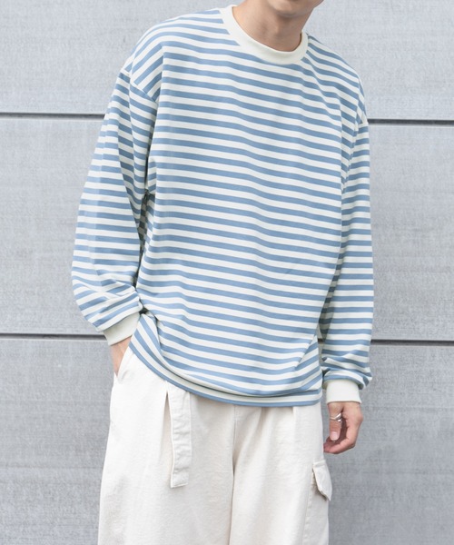 PairPair（ペアペア）の「ボーダーロンT(メンズ/リンクアイテム)（Tシャツ/カットソー・メンズ・ブルー/モカ/ブラック・FREE）」の11枚目の写真