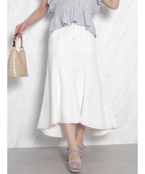 dazzlin（ダズリン）の「ステッチマーメイドデニムスカート（スカート・レディース・オフホワイト/インディゴブルー・SMALL/MEDIUM）」の2枚目の写真