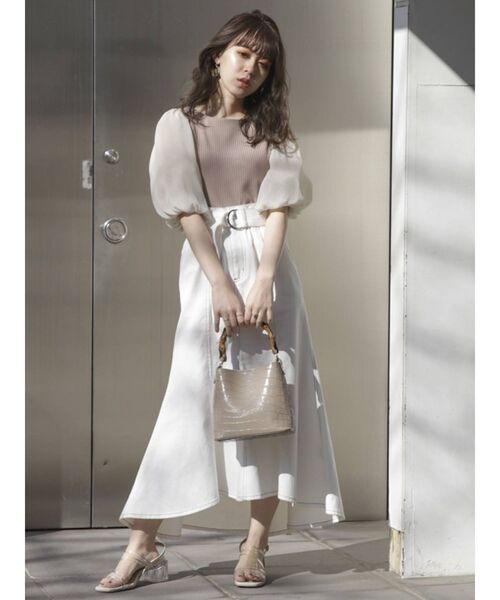 dazzlin（ダズリン）の「ステッチマーメイドデニムスカート（スカート・レディース・オフホワイト/インディゴブルー・SMALL/MEDIUM）」の7枚目の写真