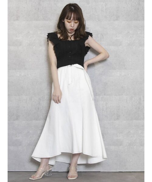 dazzlin（ダズリン）の「ステッチマーメイドデニムスカート（スカート・レディース・オフホワイト/インディゴブルー・SMALL/MEDIUM）」の10枚目の写真