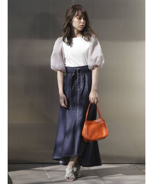 dazzlin（ダズリン）の「ステッチマーメイドデニムスカート（スカート・レディース・オフホワイト/インディゴブルー・SMALL/MEDIUM）」の13枚目の写真