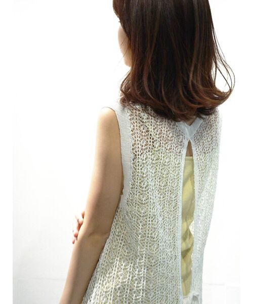 MERCURYDUO（マーキュリーデュオ）の「メッシュバックリボンニットワンピース（ワンピース・レディース・ダークグリーン/ベージュ/オフホワイト・FREE）」の20枚目の写真