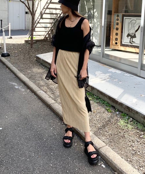 RASVOA（ラスボア）の「【WEB限定】ミニプリーツタイトロングスカート（スカート・レディース・ブラック/イエロー/アイボリー・FREE）」の16枚目の写真