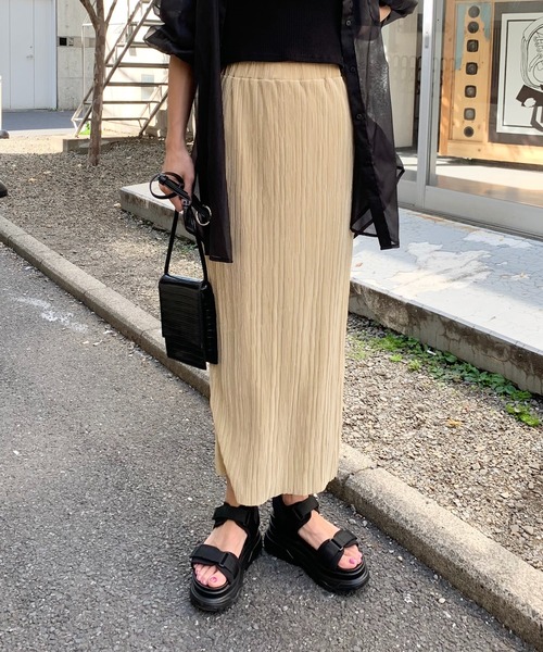 RASVOA（ラスボア）の「【WEB限定】ミニプリーツタイトロングスカート（スカート・レディース・ブラック/イエロー/アイボリー・FREE）」の14枚目の写真