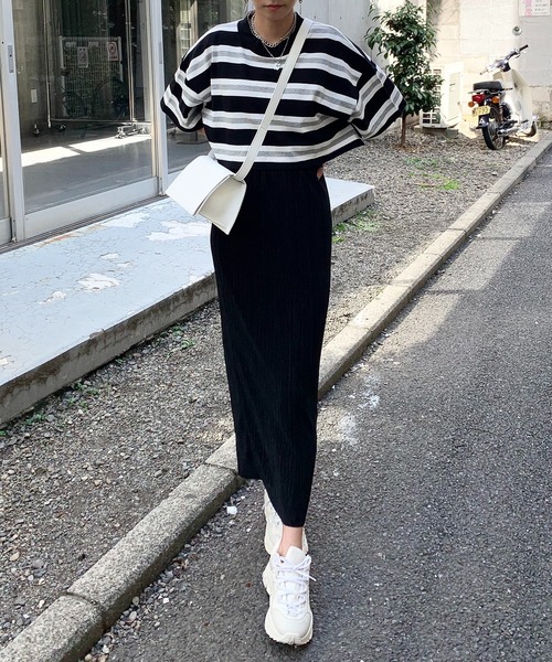 RASVOA（ラスボア）の「【WEB限定】ミニプリーツタイトロングスカート（スカート・レディース・ブラック/イエロー/アイボリー・FREE）」の8枚目の写真