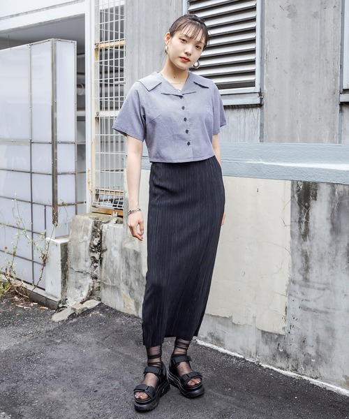 RASVOA（ラスボア）の「【WEB限定】ミニプリーツタイトロングスカート（スカート・レディース・ブラック/イエロー/アイボリー・FREE）」の22枚目の写真