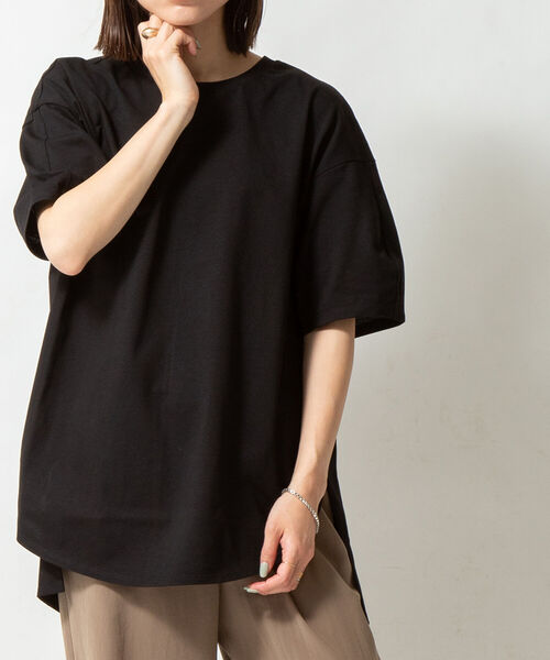 NOLLEY’S（ノーリーズ）の「ヴィンテージ天竺コクーンスリーブT（Tシャツ/カットソー・レディース・ホワイト/ブラック/ライトパープル・FREE）」の3枚目の写真