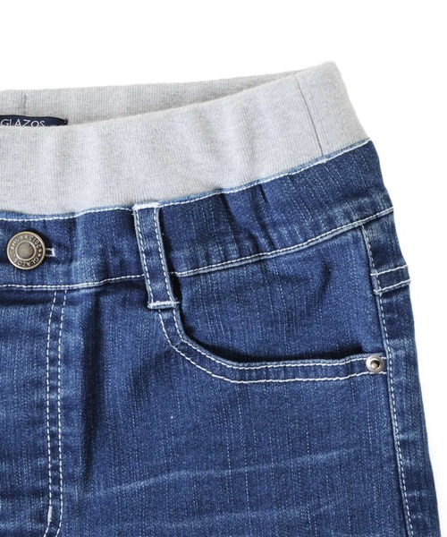 GLAZOS（グラソス）の「接触冷感デニム・ハーフパンツ（デニムパンツ・キッズ・ライトブルー/ホワイト/ブルー・160cm/130cm/170cm/140cm/150cm）」の7枚目の写真