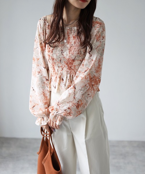 4youstory(フォーユーストーリー)の「オフショル柄ブラウス(シャツ/ブラウス・レディース・ブルー/グリーン/レッド・FREE)」の1枚目の写真