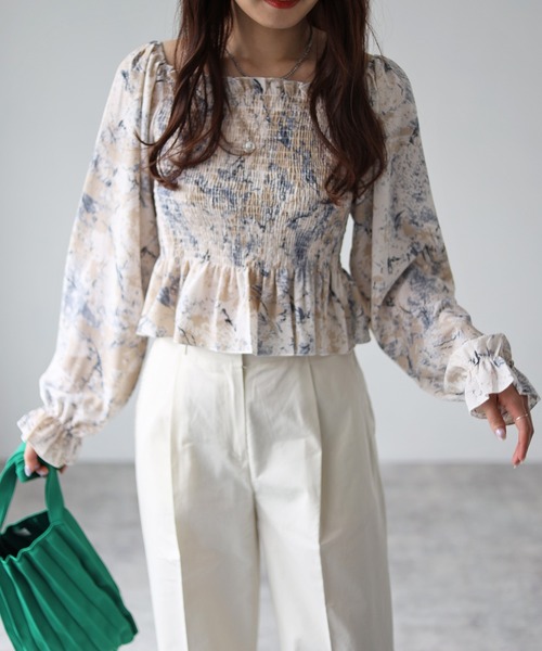 4youstory(フォーユーストーリー)の「オフショル柄ブラウス(シャツ/ブラウス・レディース・ブルー/グリーン/レッド・FREE)」の3枚目の写真