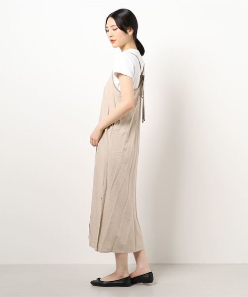 y/m by Yukie（イムバイユキエ）の「リネンレーヨンキャミワンピース（ワンピース・レディース・チャコールグレー/ベージュ・FREE）」の13枚目の写真