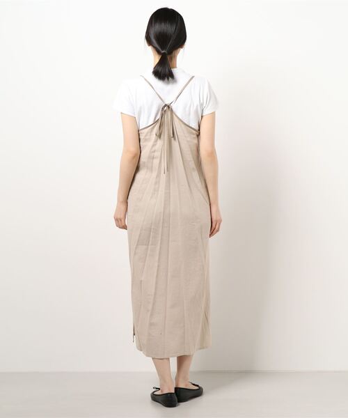 y/m by Yukie（イムバイユキエ）の「リネンレーヨンキャミワンピース（ワンピース・レディース・チャコールグレー/ベージュ・FREE）」の6枚目の写真