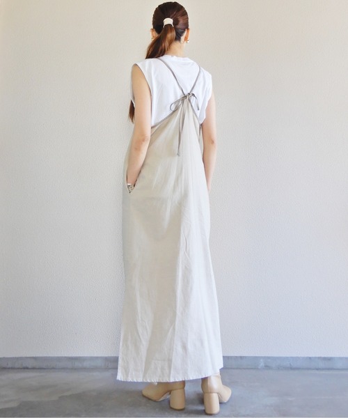 y/m by Yukie（イムバイユキエ）の「リネンレーヨンキャミワンピース（ワンピース・レディース・チャコールグレー/ベージュ・FREE）」の16枚目の写真