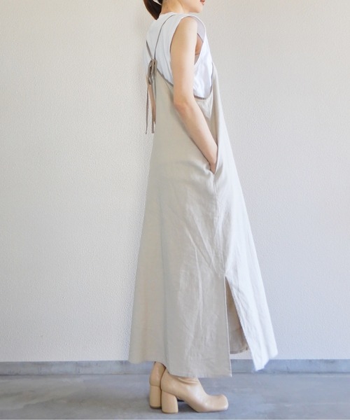 y/m by Yukie（イムバイユキエ）の「リネンレーヨンキャミワンピース（ワンピース・レディース・チャコールグレー/ベージュ・FREE）」の19枚目の写真