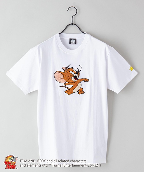 JEANS MATE（ジーンズメイト）の「【TOM AND JERRY/トムとジェリー】 別注プリントTシャツ（Tシャツ/カットソー・メンズ・ホワイト/ベージュ/ブルー/ブラック/ピンク/ホワイト系その他/ベージュ系その他/ピンク系その他/その他2/その他1・LARGE/MEDIUM/SMALL/X-LARGE）」の2枚目の写真
