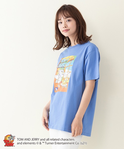 JEANS MATE（ジーンズメイト）の「【TOM AND JERRY/トムとジェリー】 別注プリントTシャツ（Tシャツ/カットソー・メンズ・ホワイト/ベージュ/ブルー/ブラック/ピンク/ホワイト系その他/ベージュ系その他/ピンク系その他/その他2/その他1・LARGE/MEDIUM/SMALL/X-LARGE）」の11枚目の写真