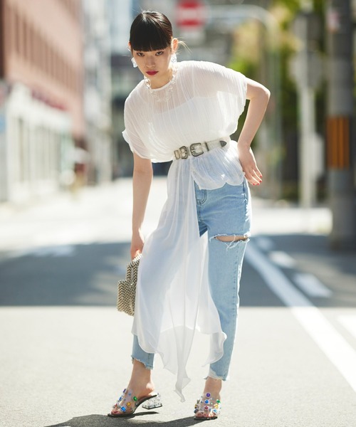 Narcissus（ナルシス）の「【Narcissus】アシメトップス（シャツ/ブラウス・レディース・ホワイト/ベージュ/ブラック・FREE）」の14枚目の写真