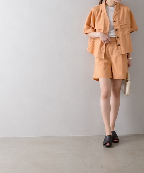 SpRay（スプレイ）の「オープンカラー　セットアップ（セットアップ・レディース・ベージュ/イエロー/オレンジ/ブルー・FREE）」の9枚目の写真