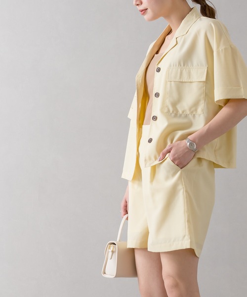 SpRay（スプレイ）の「オープンカラー　セットアップ（セットアップ・レディース・ベージュ/イエロー/オレンジ/ブルー・FREE）」の14枚目の写真