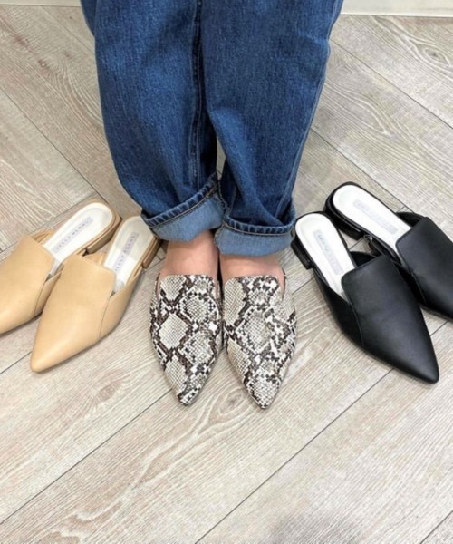 JELLY BEANS（ジェリービーンズ）の「オペラカットスリッパミュール(204-32671)JELLY BEANS(ジェリービーンズ)（サンダル・レディース・ベージュ/パイソン/ブラック・L/S/M）」の20枚目の写真