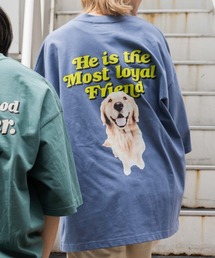 WEGO | WEGO/DOGプリント5分袖ビッグシルエットTシャツ(Tシャツ/カットソー)