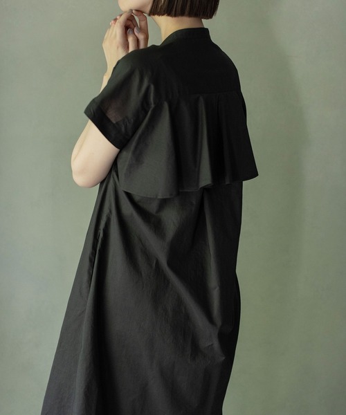 MARECHAL TERRE（マルシャルテル）の「【ZOZO限定】フリルシャツワンピース（シャツワンピース・レディース・ホワイト/ブラック/ストライプ・MEDIUM）」の2枚目の写真