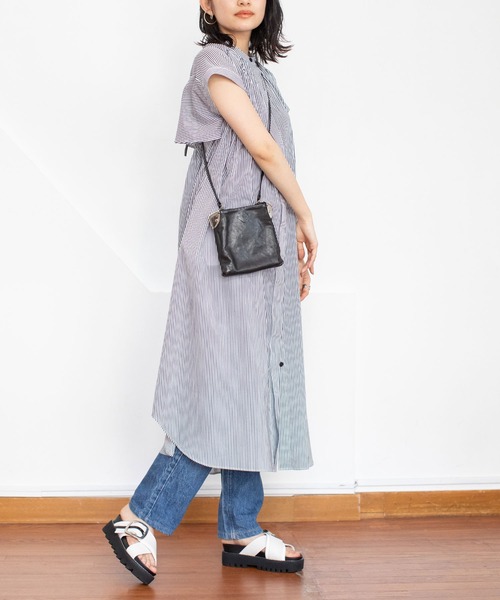 MARECHAL TERRE（マルシャルテル）の「【ZOZO限定】フリルシャツワンピース（シャツワンピース・レディース・ホワイト/ブラック/ストライプ・MEDIUM）」の4枚目の写真