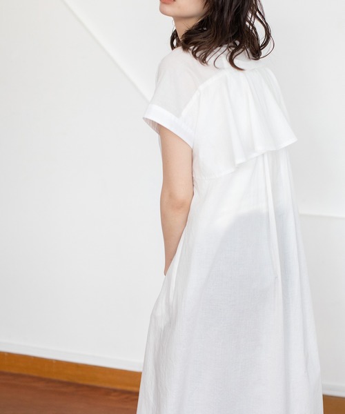 MARECHAL TERRE（マルシャルテル）の「【ZOZO限定】フリルシャツワンピース（シャツワンピース・レディース・ホワイト/ブラック/ストライプ・MEDIUM）」の10枚目の写真