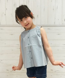 ノースリーブ前開きチュニックブラウス