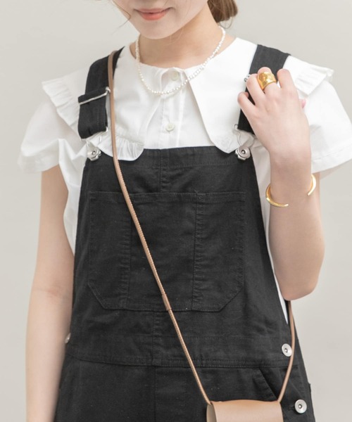 UR Lab.(アーバンリサーチラボ)の「BIGカラーフレンチブラウス(シャツ/ブラウス・レディース・ブラック/オフホワイト・FREE)」の2枚目の写真