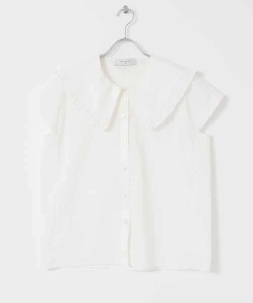 UR Lab.(アーバンリサーチラボ)の「BIGカラーフレンチブラウス(シャツ/ブラウス・レディース・ブラック/オフホワイト・FREE)」の4枚目の写真