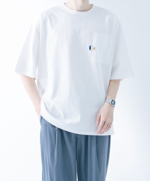 epnok(エプノック)の「サイドスリットepTシャツ(Tシャツ/カットソー・メンズ・ブラウン/オフホワイト/グレイッシュブルー・SMALL/MEDIUM/LARGE)」の2枚目の写真