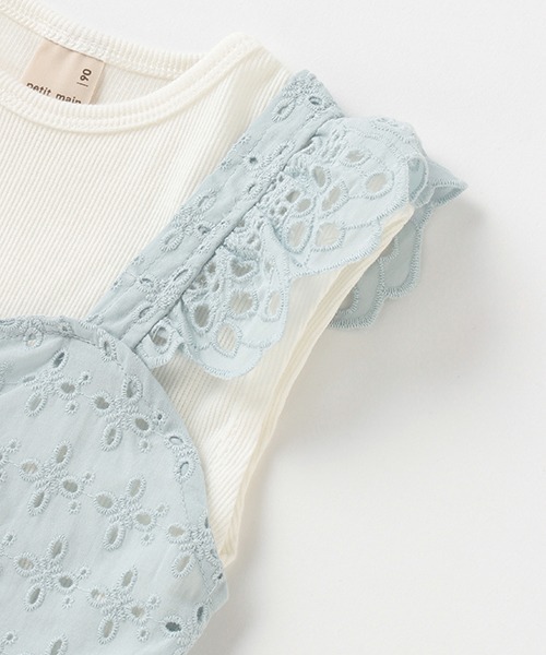 petit main（プティマイン）の「レースキャミドッキングTシャツ（Tシャツ/カットソー・キッズ・ピンク/モカ/ライトブルー・120cm/130cm/110cm/100cm/80ｃｍ/90cm）」の9枚目の写真