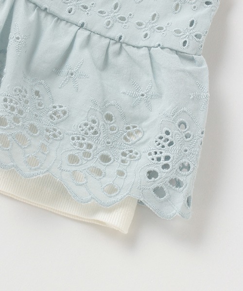 petit main（プティマイン）の「レースキャミドッキングTシャツ（Tシャツ/カットソー・キッズ・ピンク/モカ/ライトブルー・120cm/130cm/110cm/100cm/80ｃｍ/90cm）」の10枚目の写真