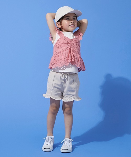 petit main（プティマイン）の「レースキャミドッキングTシャツ（Tシャツ/カットソー・キッズ・ピンク/モカ/ライトブルー・120cm/130cm/110cm/100cm/80ｃｍ/90cm）」の17枚目の写真